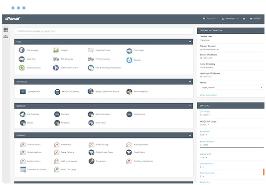 cPanel hosting control panel